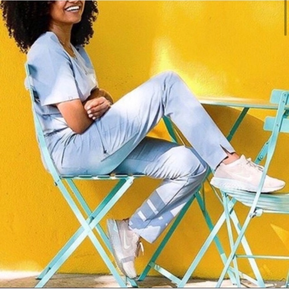 NWOT Rare Limited Edition High Waist Figs Dusty Blue Jade Scrub Pants Size: XXL